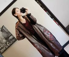 Brand new  Designer Dragon Embroidered Oversized Coat One Size
