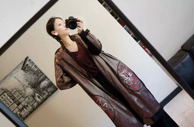 Brand new  Designer Dragon Embroidered Oversized Coat One Size