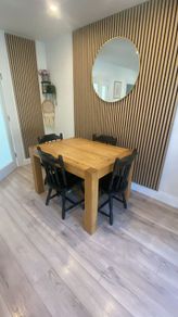 Solid oak table and 4 chairs