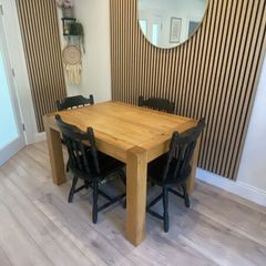 Solid oak table and 4 chairs