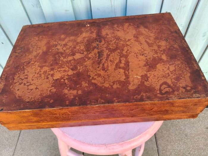 Large wood/leather box