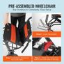 Wheelchair Aluminum Alloy Transport Chair Foldable 45.7 cm W Seat 99.8 kg Image 3