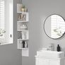 5-Tier Corner Shelf, Display Floating Shelf in Living Room, Study, Kitchen, Bedroom, for Plants, CDs, Decorations, Modern, Cloud White Image 7