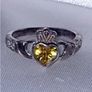 Vintage Sterling Silver Topaz Claddagh Ring Image 8