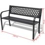 Garden Bench 118 cm Steel Black Image 3