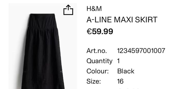 H & M Tall maxi skirt uk 14/16