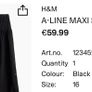 H & M Tall maxi skirt uk 14/16 Image 2
