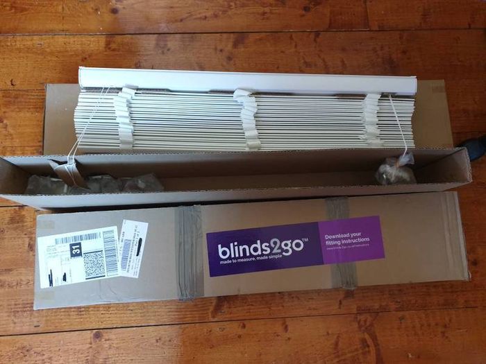 Satin Pure White Wood Blinds x 2