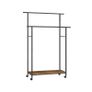 Industrial Double Clothes Rail with Wheels  Heavy Duty Garment Rack with Shelf Image 2