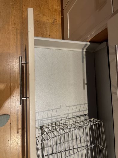Entire kitchen Quartz work top solid wooden shaker style doors