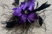 Purple and Black Feather Head Piece