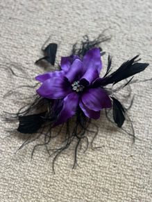 Purple and Black Feather Head Piece