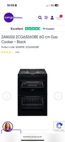 Zanussi Zcg63260be 60 Cm Gas Cooker - Black