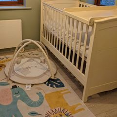 Baby Elegance Sonja Convertible Cot Bed with Changing Table, Mattress & Changing Mat