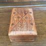 vintage carved inlay wooden card box Image 5