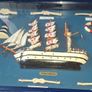 Beautiful Old Ship decorative Nautical Knot Board featuring a model of the Portuguese Tall Ship Sagres Image 3