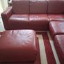 Red leather corner suite Image 9