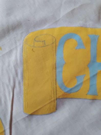 1950s hand painted religious Flag