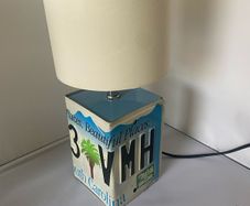US Reg Plate table lamp
