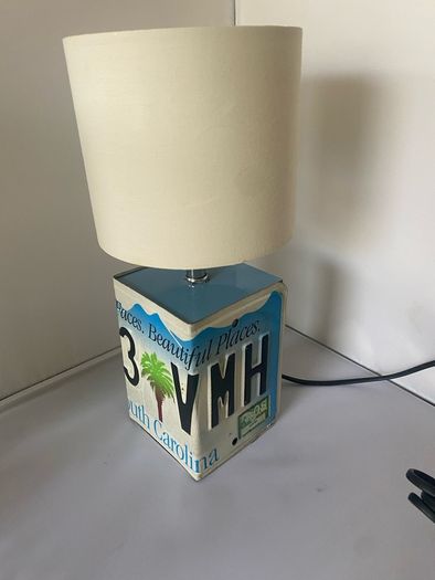 US Reg Plate table lamp