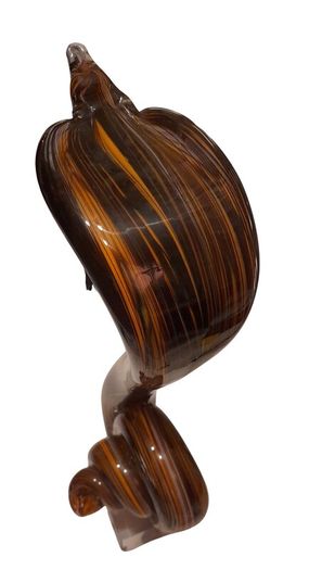 Vintage Murano-Style Glass Snake Sculpture