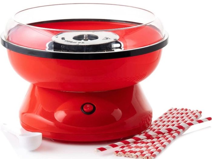 Cotton Candy Floss Maker| 500W Red Colour | Candy Floss Retro Style Machine| Non Stick Bowl for Birthdays Parties Celebrations| Quick and Simple to Use (FREE POSTAGE)