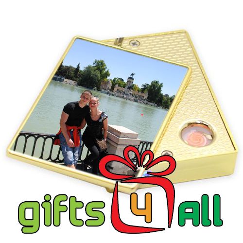 Personalised photo USB Cigarette Lighter - Gold Without Keyring