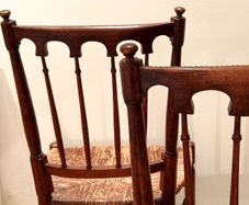 Pair of Edwardian Banister Back Chairs - Stunning!