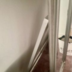 free standing or hanging long silver mirror
