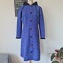 Vintage 1970s 1960s hippie psychedelic purple blue maxi coat with hood Made in Ireland Irish design whimsygoth Image 2