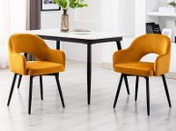 main image for ad Set of 2 Dining Chairs Velvet or PU Leather with Open Back &amp; Armrests