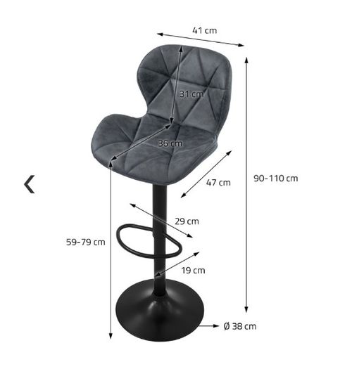 Set of 2 Height Adjustable Faux Leather Bar Stools Brown or Grey Kitchen Breakfast Bar Chairs with Backrest and Footrest