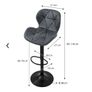 Set of 2 Height Adjustable Faux Leather Bar Stools Brown or Grey Kitchen Breakfast Bar Chairs with Backrest and Footrest Image 4
