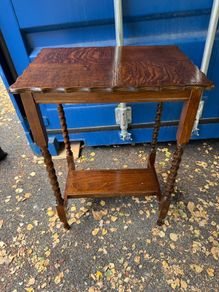 Vintage Oak Barley Twist Side Table/Hall Stand (1930s)