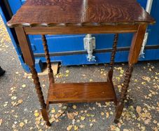 Vintage Oak Barley Twist Side Table/Hall Stand (1930s)