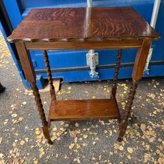 Vintage Oak Barley Twist Side Table/Hall Stand (1930s)