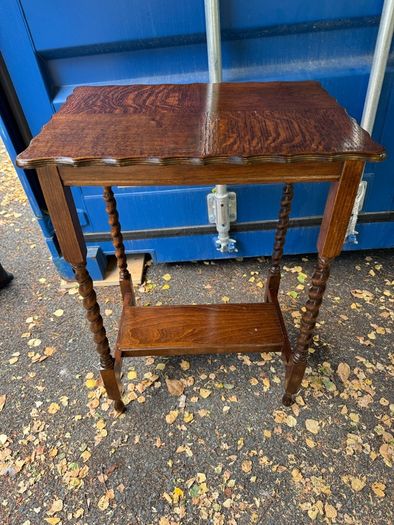 Vintage Oak Barley Twist Side Table/Hall Stand (1930s)