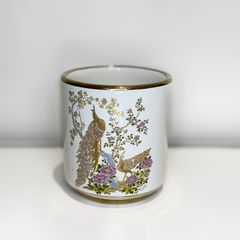 Neofitou Handcrafted Ceramic Cylindrical Tumbler with 24k gold plated rim