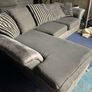 grey/black corner sofa with scatter cushions Image 6
