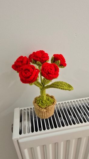 Handmade Crochet Rose Plant