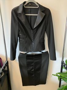 Italian Designer Two-Piece Black Suit - Size 40