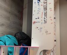 Mid single bunk bed with desk