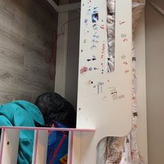 Mid single bunk bed with desk