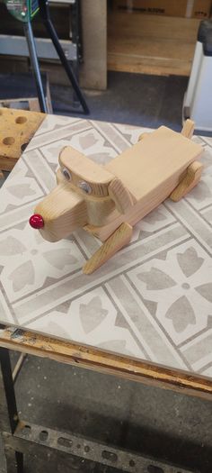 Handmade wooden dogs