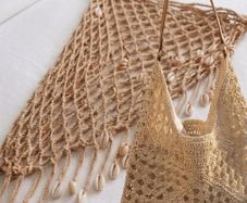 Crochet Bag & Bikini Top Set
