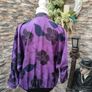 vintage 80s purple and black floral blouse made in Ireland Image 4