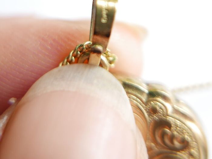 Edwardian Revival Gold Plated Engraved Fern Locket, Andreas Daub