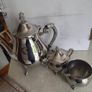 Vintage Leonard 5 Piece Silver plate Teapot, Sugar B0wl. Creamer / milk jug. Image 9