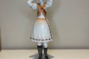 Vintage Hollohaza Porcelain Figurine: Hand-Painted Hungarian Folk Dancer