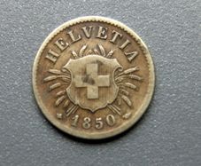 Switzerland 5 Rappen 1850
